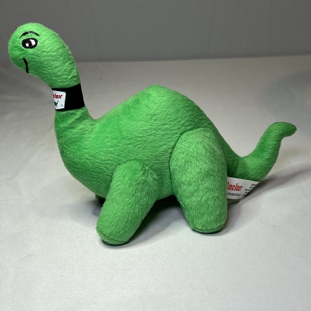 Sinclair Oil Green Mini Dinosaur Plush Advertising Promo Stuffed Toy‎ 8"